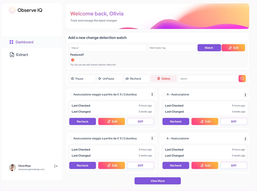 Dashboard Feature